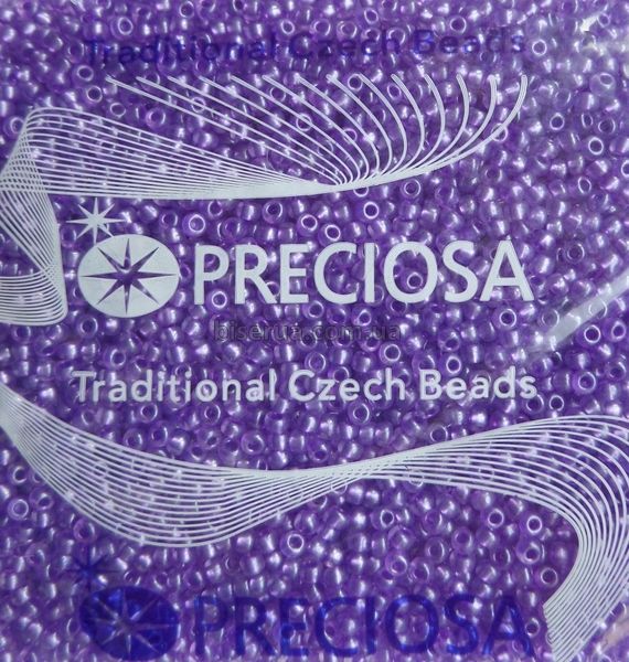 08328 Бисер чешский 50г, "PRECIOSA" №10, прозрачный, перламутровый, окрашенный внутри, сиреневый. 08328 фото