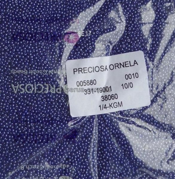 38060 Бісер чеський 50г, "PRECIOSA", №10, бузковий, непрозорий, глянцевий. 38060 фото