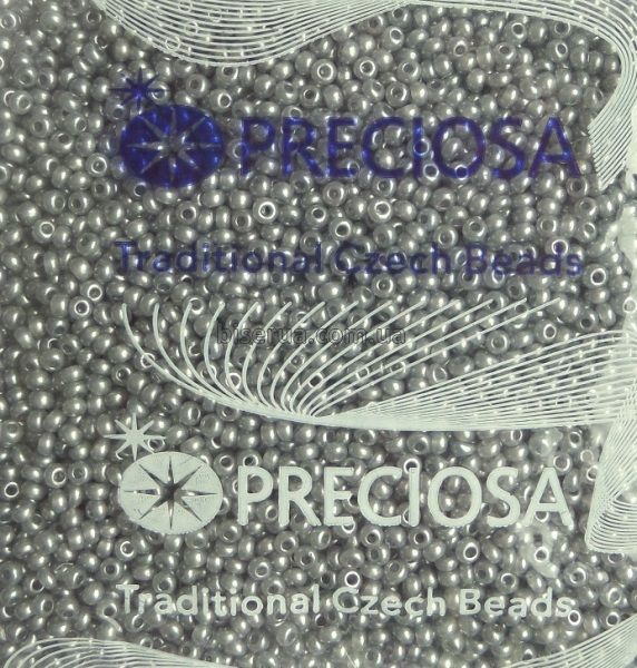 17742 Бисер чешский 50г, "PRECIOSA" №10, непрозрачный, серый, оригинальная упаковка. 17742 фото