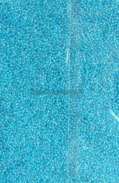 Бисер китайский мелкий 25г, голубой, прозрачный, окрашенный внутри, 1,5-2мм, код М-703. М-703/25 фото