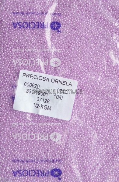 37128 Бісер чеський 25г, "PRECIOSA", №10, бузковий, непрозорий, перлинний. 37128/25 фото