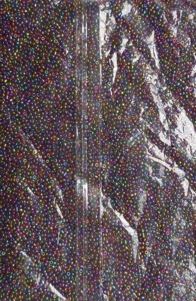 Бісер китайський дрібний 25г, янтарно-бензиновий, прозорий, 1,5-2мм, код М-1006. М-1006/25 фото