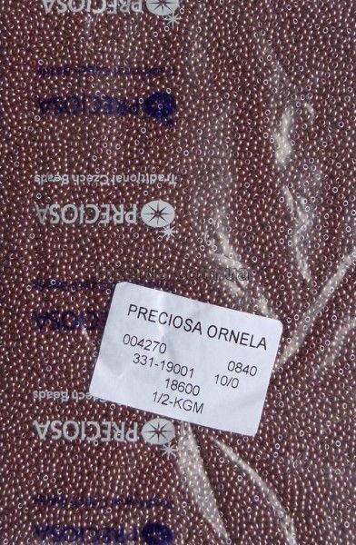 18600 Бісер чеський 50г, "PRECIOSA", №10, шоколадний, непрозорий, глянцевий. 18600 фото