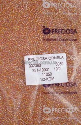 11050 Бісер чеський 25г, "PRECIOSA", №10, прозорий, янтарний, райдужний. 11050/25 фото