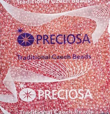 38695 Бісер чеський 50г, "PRECIOSA", №10, бордово-рожевий, прозорий, профарбований всередині. 38695 фото