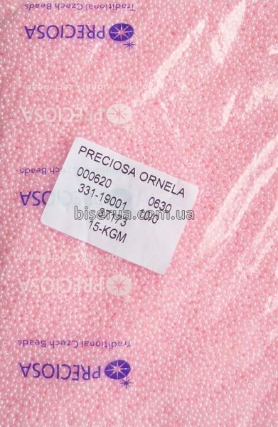 37173 Бисер чешский 25г, "PRECIOSA", №10, светло-розовый, непрозрачный, жемчужный. 37173/25 фото