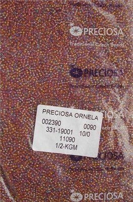 11090 Бісер чеський 25г, "PRECIOSA", №10, прозорий, фіолетово-янтарний, бензиновий. 11090/25 фото