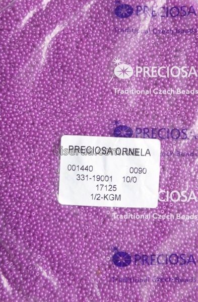 17125 Бісер чеський 50г, "PRECIOSA", №10, рожево-фіолетовий, непрозорий. 17125 фото