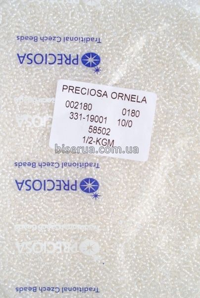 58502 Бісер чеський 50г, "PRECIOSA", №10, прозоре скло, профарбований всередині, райдужний. 58502 фото