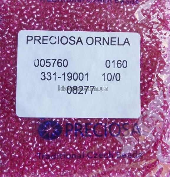 08277 Бісер чеський 25г, "PRECIOSA", №10, бордово-рожевий, прозорий зі сріблястою серединкою. 08277/25 фото