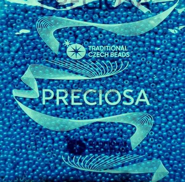 17165 Бисер чешский 50г, "PRECIOSA", №10, тёмно-голубой, полупрозрачный. 17165 фото