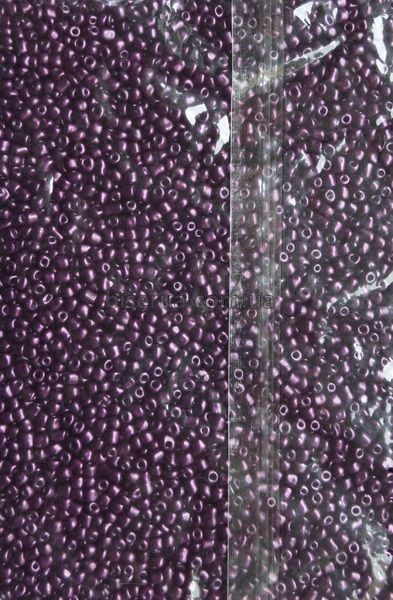 Бісер китайський крупний 25г, баклажанний, непрозорий, сатиновий, 4мм, код K-819. К-819/25 фото