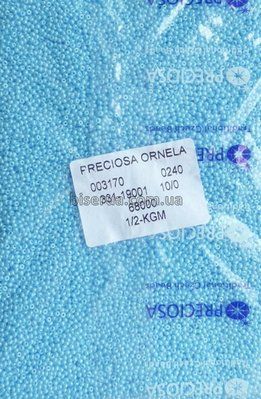 68000 Бісер чеський 25г, "PRECIOSA", №10, блакитний, непрозорий, глянцевий. 68000/25 фото