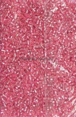 Бісер китайський крупний 25г, рожевий, "вогник," прозорий зі сріблястою серединкою, 4мм, код K-326. К-326/25 фото