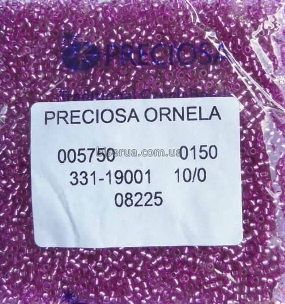 08225 Бисер чешский 25г, "PRECIOSA", №10, фиолетовый, прозрачный с серебряным отверстием. 08225/25 фото