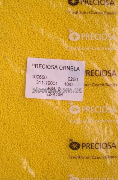83110 Бисер чешский 25г, "PRECIOSA", №10, жёлтый, непрозрачный. 83110/25 фото