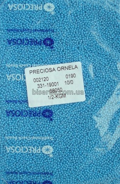 68050 Бисер чешский 25г, "PRECIOSA", №10, голубой, непрозрачный, глянцевый. 68050/25 фото