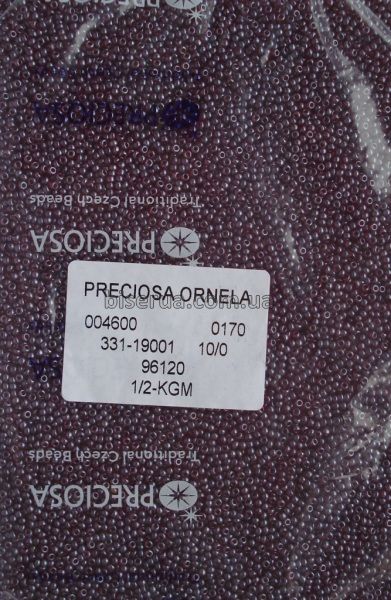 96120 Бісер чеський 50г, "PRECIOSA", №10, бордовий, прозорий, глянцевий. 96120 фото