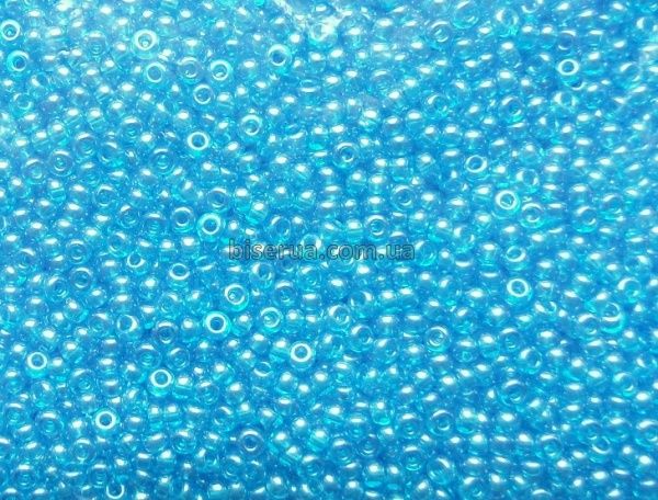 66030 Бісер чеський 50г, "PRECIOSA", №10, блакитний, прозорий, глянцевий. 66030 фото