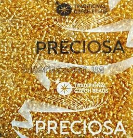 17020 Бісер чеський 50г, "PRECIOSA" №10, світло-золотистий "вогник". 17020 фото