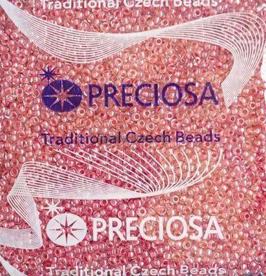 38695 Бісер чеський 25г, "PRECIOSA", №10, бордово-рожевий, прозорий, профарбований всередині. 38695/25 фото