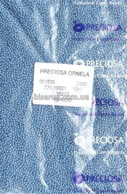 38210 Бісер чеський 50г, "PRECIOSA", №10, блакитно-сталевий, непрозорий, глянцевий. 38210 фото