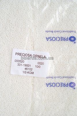 46102 Бісер чеський 25г, "PRECIOSA", №10, білий, непрозорий, глянцевий. 46102/25 фото