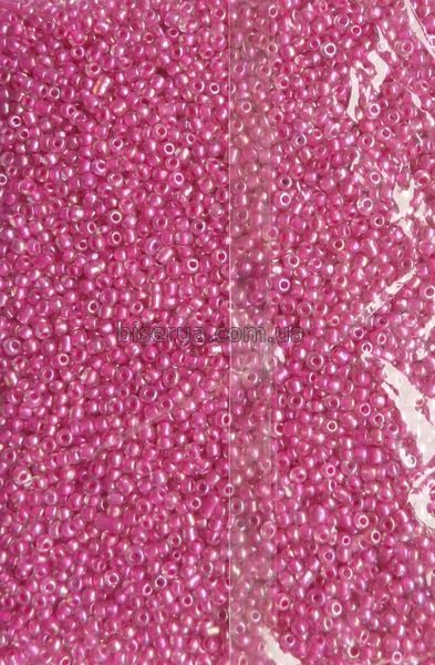 Бісер китайський крупний 25г, рожевий, прозорий, профарбований всередині, 4мм, код K-325. К-325/25 фото