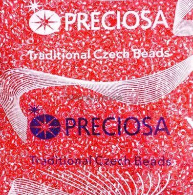 38998 Бісер чеський 25г, "PRECIOSA", №10, кораловий, прозорий, профарбований всередині. 38998/25 фото