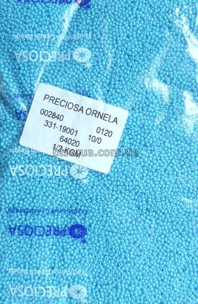 64020 Бисер чешский 50г, "PRECIOSA", №10, голубой, непрозрачный, слегка-радужный. 64020 фото