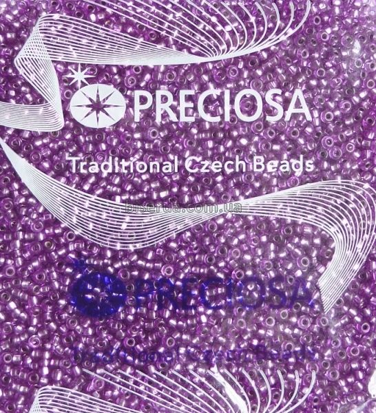 08228к Бисер чешский 50г, "PRECIOSA", №10, тёмно-фиолетовый, прозрачный с серебряным квадратным отверстием. 08228к фото