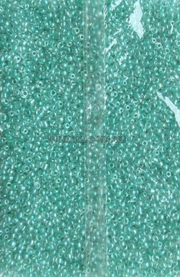 Бісер китайський крупний 25г, світло-лазурний, прозорий, профарбований всередині, 4мм, код K-731. К-731/25 фото