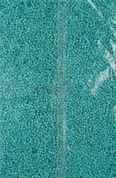 Бісер китайський дрібний 25г, бірюзово-зелений, непрозорий, 1,5-2мм, код М-655. М-655/25 фото