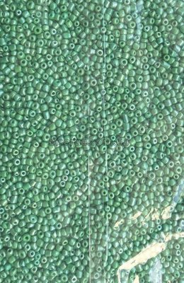 Бисер китайский крупный 25г, зелёный, непрозрачный, глянцевый, 4мм, код K-635. К-635/25 фото