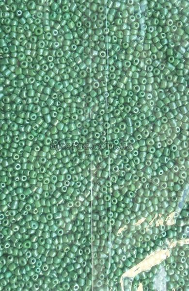 Бісер  китайський крупний 25г, зелений, непрозорий, глянцевий, 4мм, код K-635. К-635/25 фото