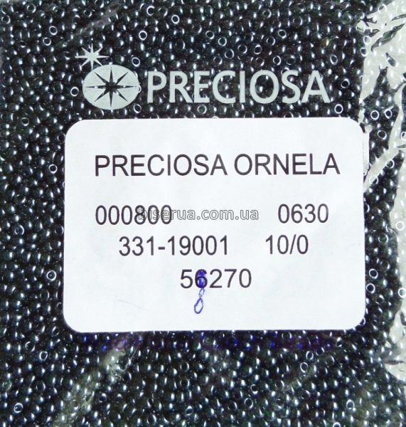 58270 Бісер чеський 50г, "PRECIOSA", №10, темно-ізумрудний, непрозорий, глянцевий. 58270 фото