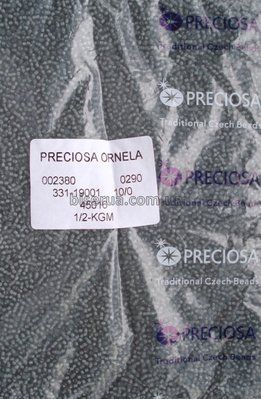 45016 Бісер чеський 25г, "PRECIOSA", №10, сірий, прозорий, профарбований всередині. 45016/25 фото
