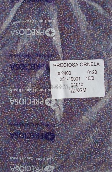 21010 Бісер чеський 25г, "PRECIOSA", №10 (арт.21010) фіолетовий, прозорий, райдужний. 21010/25 фото