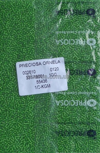 55436 Бисер чешский 50г, "PRECIOSA", №10, салатовый, прозрачный, окрашенный внутри. 55436 фото